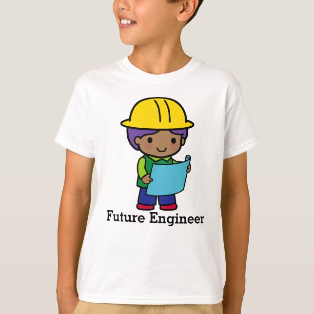 T-shirt Futur ingénieur garçon en dur jaune (Devant)