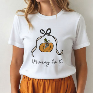 T-shirt Futur Maman Halloween Citrouille Ruban Baby Shower