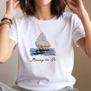 T-shirt Futur Maman Voilier Aquarelle Nautique