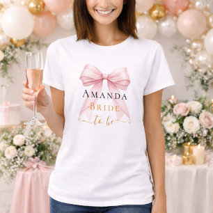 T-shirt Futur mariée arc rose perles élégant Enterrement d