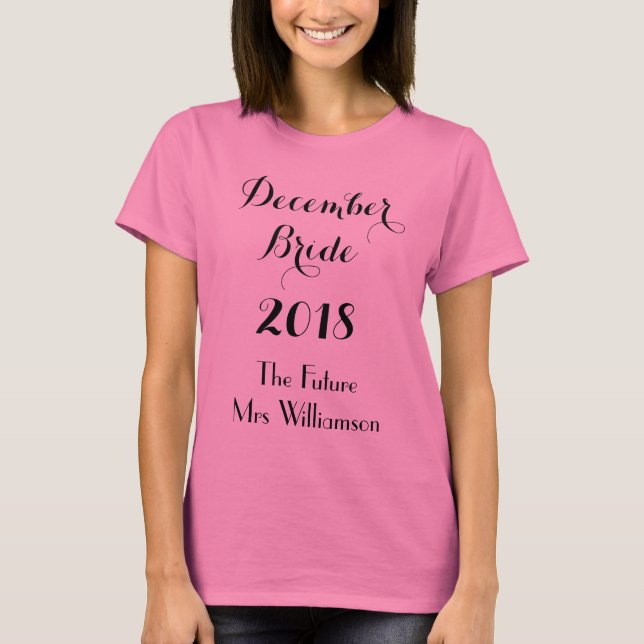 T-shirt Futur Mariée rose (Devant)