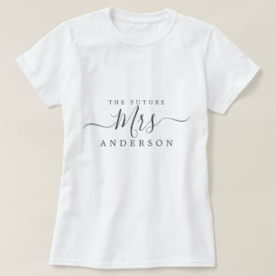 T-shirt Futur Mme Chic Script Nom personnalisé Mariée à êt