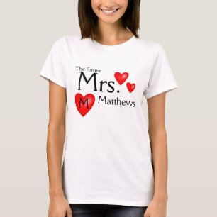 T-shirt Futur Mme Nom Mariée Mariage Chemise