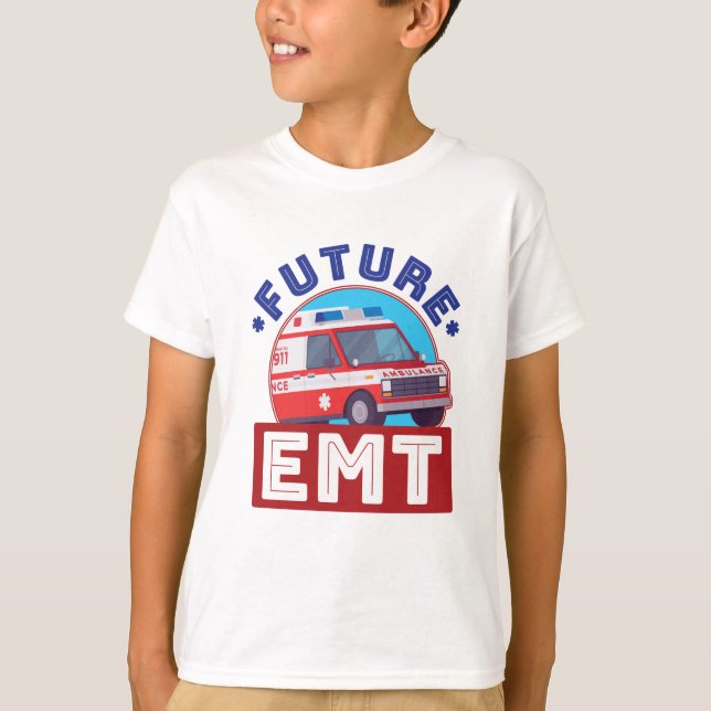 T-shirt Futur pilote d'ambulance paramétrique EMT (Devant)