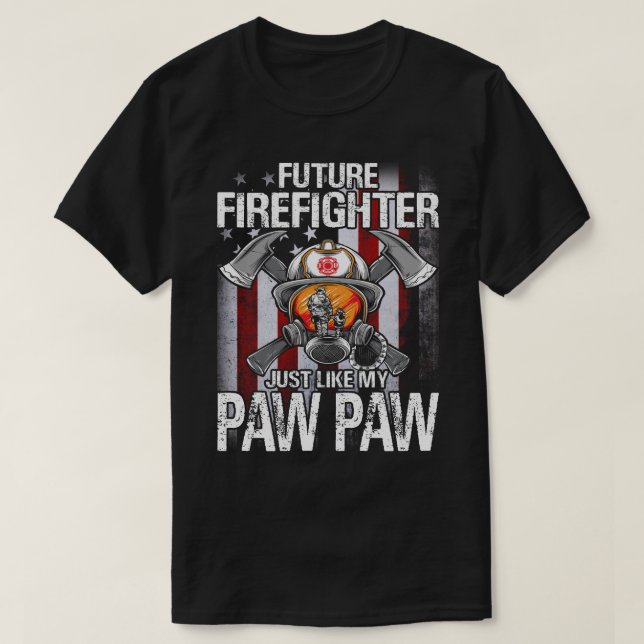 T-shirt Futur pompier comme mon PAW NOUS PAW Drapeau (Design devant)