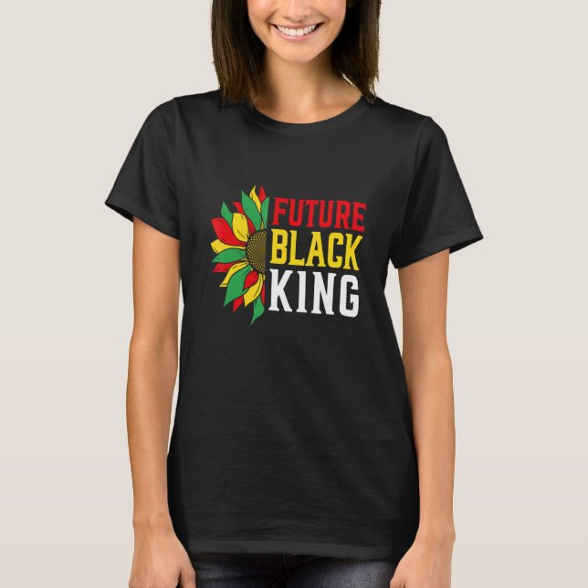 T-shirt Futur Roi Noir Fleurs Fières Melanin Pr Africain (Devant)
