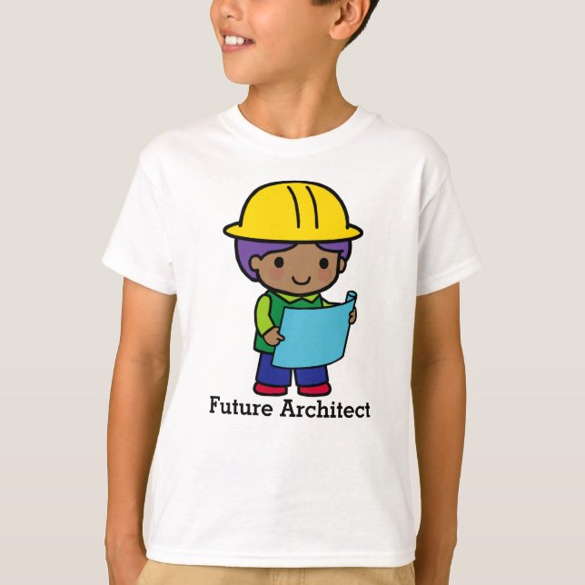 T-shirt Future Architect garçon en dur jaune (Devant)