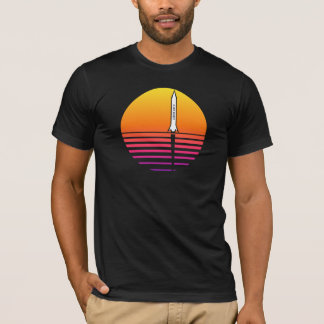 T-shirt Future Bound Retro Sunset Rocket Synthwave