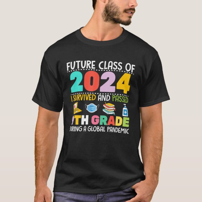T-shirt Future Classe De 2024 I Survived Passé 9E Année G (Devant)