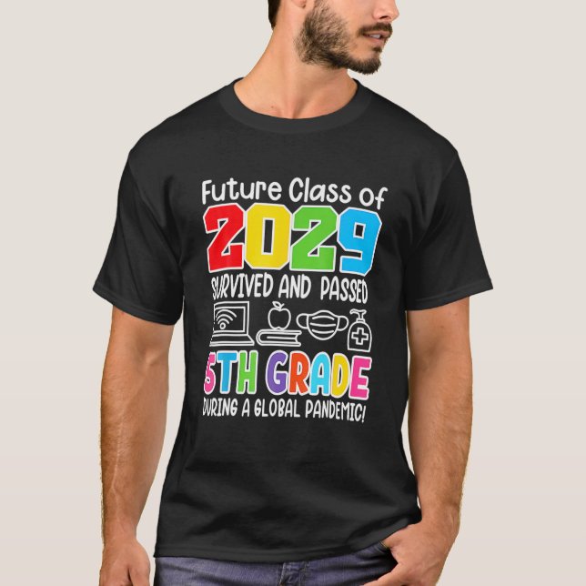 T-shirt Future Classe De 2029 I Diplôme D'École I Cinquièm (Devant)