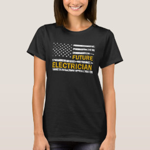 T-shirt Future Électricien USA Tension Drapeau Lineman Cir