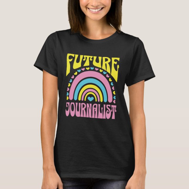 T-shirt Future Journalist Bright Retro Rainbow Journalists (Devant)