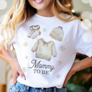 T-shirt Future Maman Maman-de-venir Shower de Bébé d'Hiver