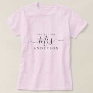 T-shirt Future Mrs Chic Script Nom personnalisé Future mar