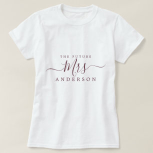 T-shirt Future Mrs Chic Script Nom personnalisé Future mar