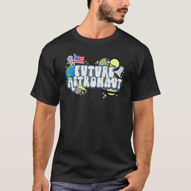 T-shirt Future Petite astronaute mignonne pour les enfants (Devant)
