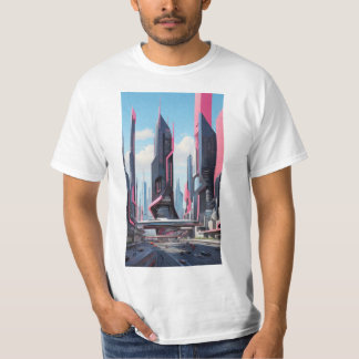 T-shirt Futurisme de la Silicon Valley : Art Cityscape Abs