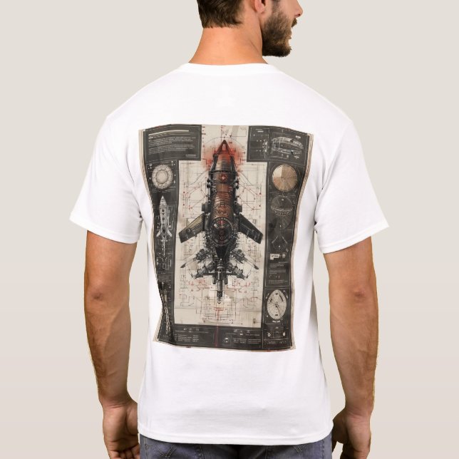 T-shirt Futuriste Hyperreal Infographie Tech (Dos)