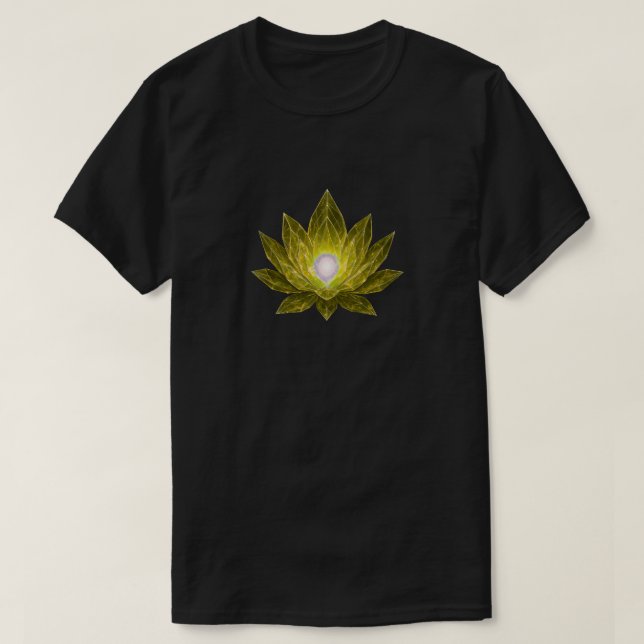 T-shirt Futuristic Golden Crystal Lotus • Sci-Fi Energy (Design devant)