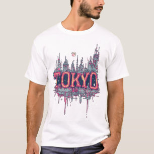 T-shirt Futuristic Tokyo Cyberpunk Neon City Streetwear T-