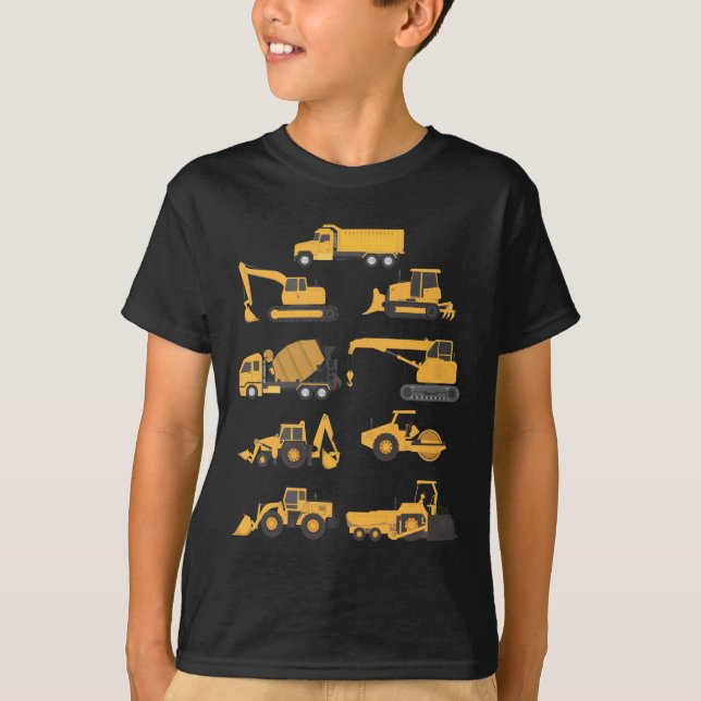 T-shirt Futurs véhicules d'excavateur de construction (Devant)