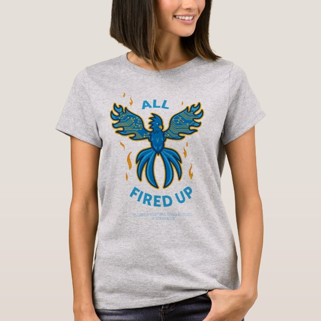T-shirt FVHS Firedbirds - Toutes fired up, femmes grises (Devant)