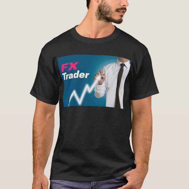 T-shirt FX trader attire le prix du marché sur écran tacti (Devant)