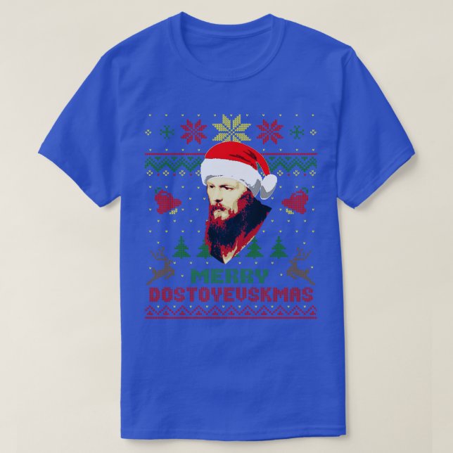 T-shirt Fyodor Dostoevsky Funny Noël 1 (Design devant)