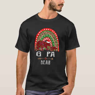 T-shirt G Pa Bear Noël Arc-en-ciel Léopard Famille Noël
