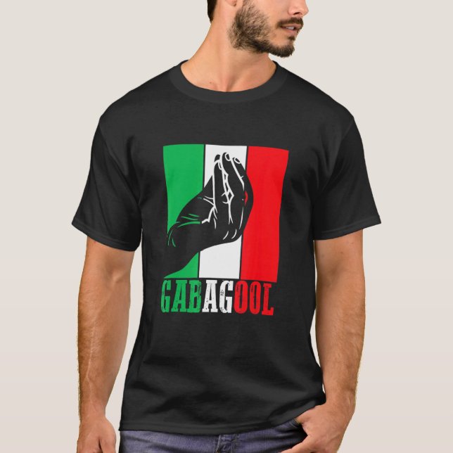 T-shirt Gabagool Viande Italienne Américaine Avec Panneau  (Devant)