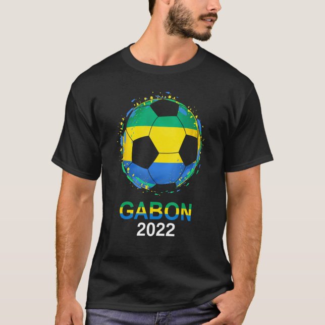 T-shirt Gabon Drapeau 2022 Supporter Équipe Gabonaise De F (Devant)