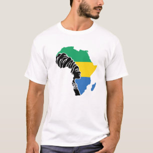 T-shirt Gabon Drapeau Afrique Carte du patrimoine ethnique