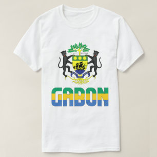 T-shirt Gabon Drapeau et blason Patriotique