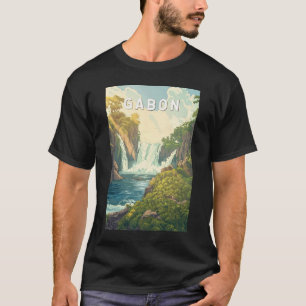 T-shirt Gabon Illustration Voyage Art Vintage