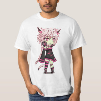 T-shirt Gacha Club Pink cheveux fema anime