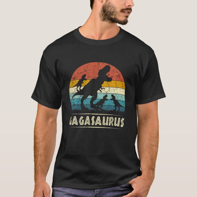T-shirt Gaga Dinosaur Gagasaurus 3 Trois Enfants Mère amus (Devant)