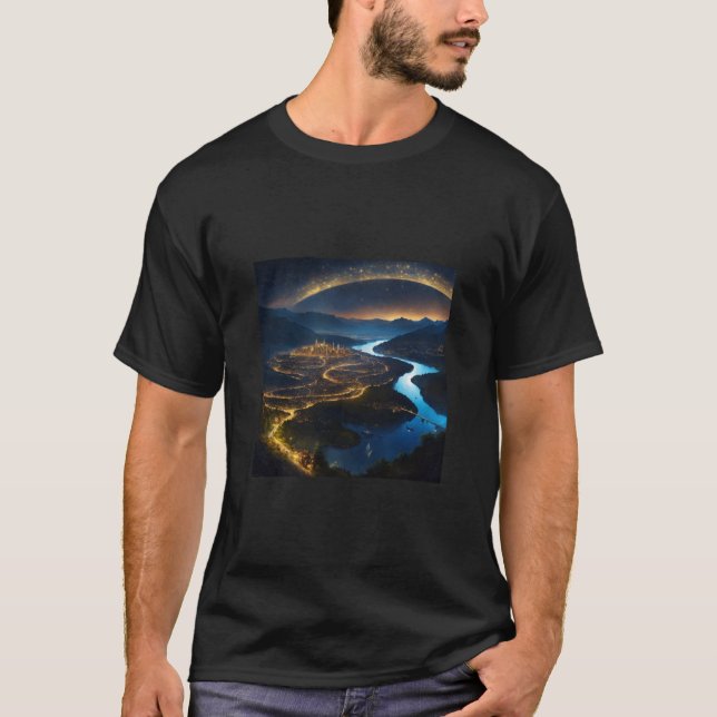 T-shirt Galactic Chic : Thème Espace Customisé (Devant)