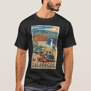 T-shirt Galapagos Animaux Voyage Art Vintage