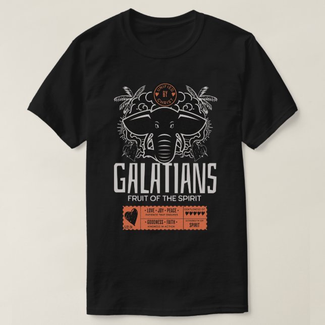 T-shirt Galates Fruit de l'Esprit avec Eléphant (Design devant)