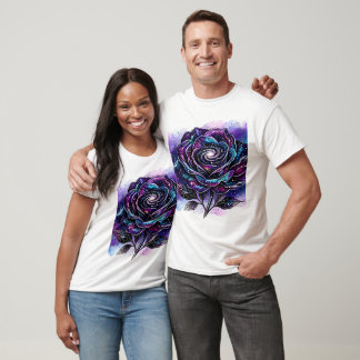 T-shirt Galaxie Céleste Rose Nébuleuse en Spirale Produit 