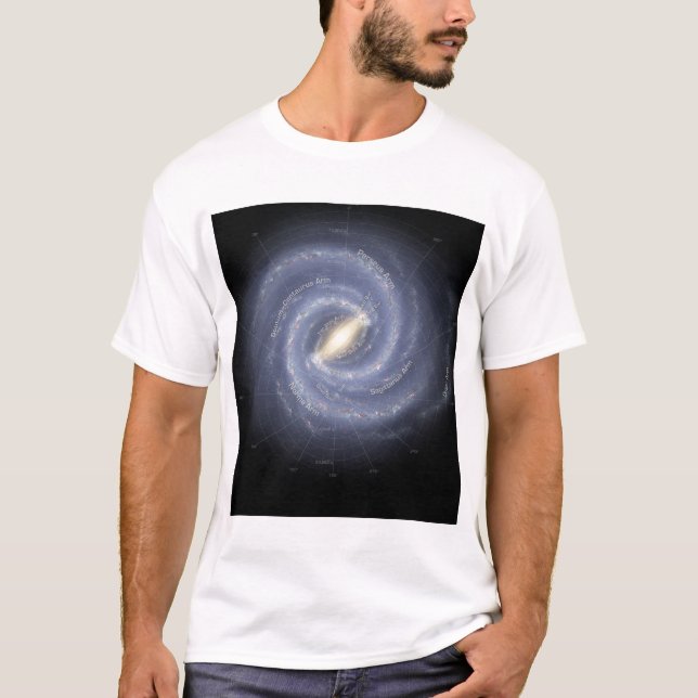 T-shirt Galaxie de la Voie Lactée (annotée) (Devant)