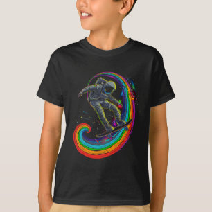 T-shirt Galaxie de skateur de skateboard Astronaute spatia
