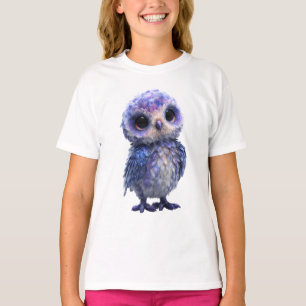 T-shirt Galaxie Étincelle Hibou Cosmique Enfants
