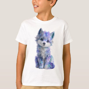 T-shirt Galaxie Nébuleuse Loutre Loup Enfants