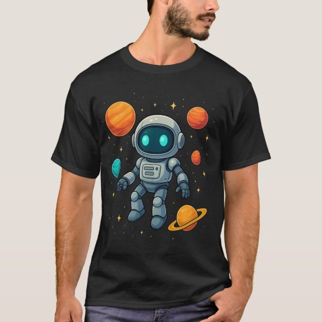 T-shirt Galaxy AI Robot Explorer! Technologies spatiales f (Devant)