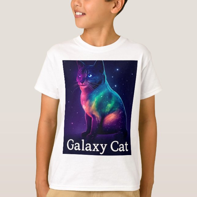 T-shirt Galaxy Chat Aurora Espace Aesthétique Tee (Devant)