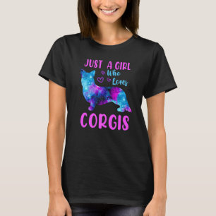 T-shirt Galaxy Corgi Juste Une Fille Mignonne Space Corgi 