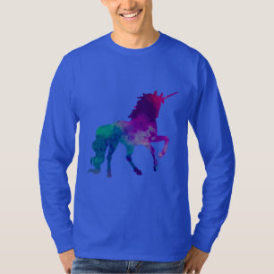 T-shirt Galaxy Unicorn Sky couleurs de bleu et de violet,