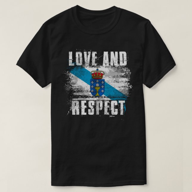 T-shirt Galicien Espagne de drapeau de la Galicie d'amour  (Design devant)