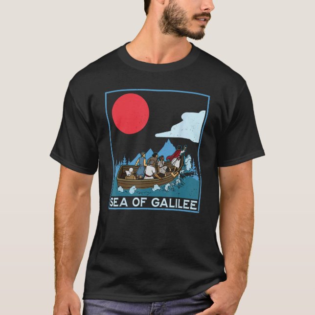 T-shirt Galilee seas storms religious Christians Christian (Devant)